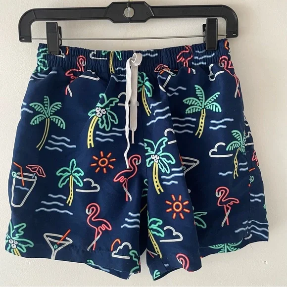 Chubbies neon lights blue print swim trunks 37520 - Picture 2 of 6